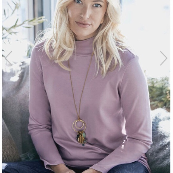 Coldwater creek supima standneck long sleeve shirt - Picture 4 of 4